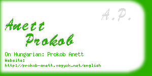 anett prokob business card